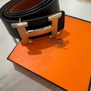 Black & Tan reversible  Leather Belt